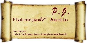 Platzerjanó Jusztin névjegykártya